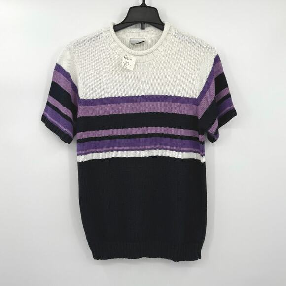 Fashion Bug NWT VTG Y2K Short Sleeve Chunky Knit Tunic Sweater Women Size 14-16 - Picture 1 of 6